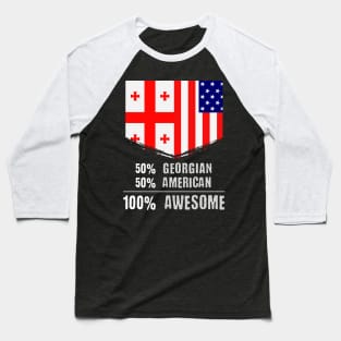 50% Georgian 50% American 100% Awesome Immigrant Baseball T-Shirt